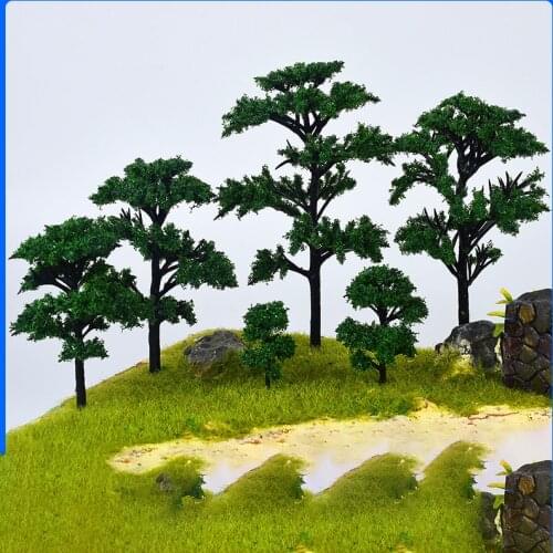 10pcs 4cm/8cm/10cm/12cm HO OO Scale Model Trees Train Railroad Layout Diorama Wargame Scenery