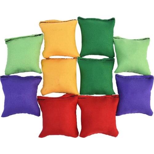 10pcs High-quality Bean Bags Toy Square Random Solid Color Cornhole Bags For Kids Outdoor Funny
