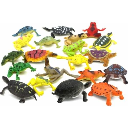 12Pcs Colorful Plastic Frogs Turtles Simulated Animal Model Action Toy Figures Tricky Toys Dinosaur Interesting Toy for Children
