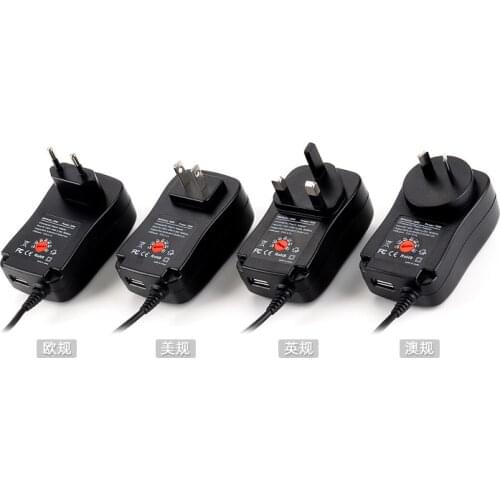 30W Universal AC Wall Plug in Power Adapter 3-12v charger with six connection tip power supply