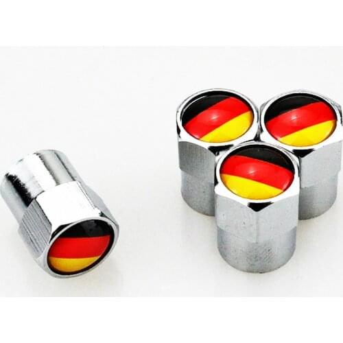4 X Metal Car Wheel Tire Valve Caps Covers German Flag Logo Auto Accessories for Audi A1 A3 A4 A5 A6 A7 Q3 Q5 Q7 RS3 RS5 Smart