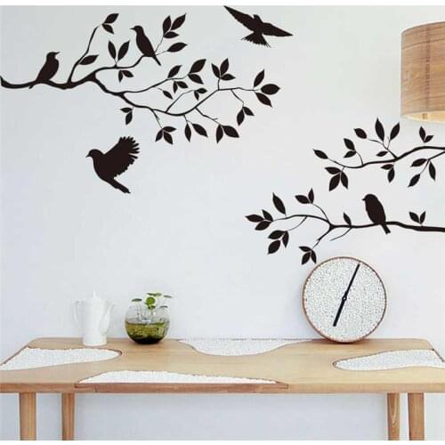 Free shipping black tree branch wall stickers wall stickers of birds or home decor wall art decor