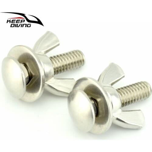 KEEP DIVING 2PCS 316 Stainless Steel Butterfly Screw Bolts and Wing Nuts for Backplate Scuba Diving BCD Accessories SSA-LSM830