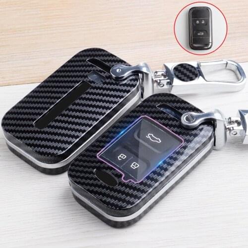 Carbon Fiber Pattern Car Remote Key Case Cover For Chery Tiggo 8 19 Arrizo Paragraph 5X Smart Key Protection Shell Accessories