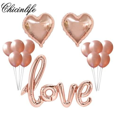Chicinlife 13Pcs/Lot champagne Love balloon Bachelorette Hen party Bridal Shower latex balloon wedding Birthday Party decoration