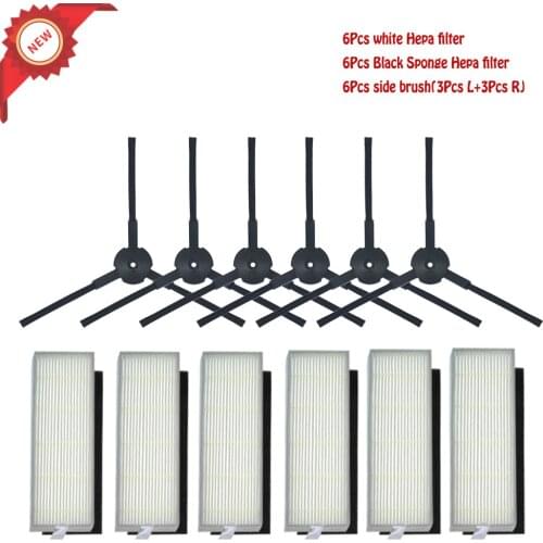 18Pcs/lot Robot vacuum cleaner Hepa filter for ilife A8 a40 a6 a4 a4s parts filter Side Brush danhui robot vacuum cleaner parts