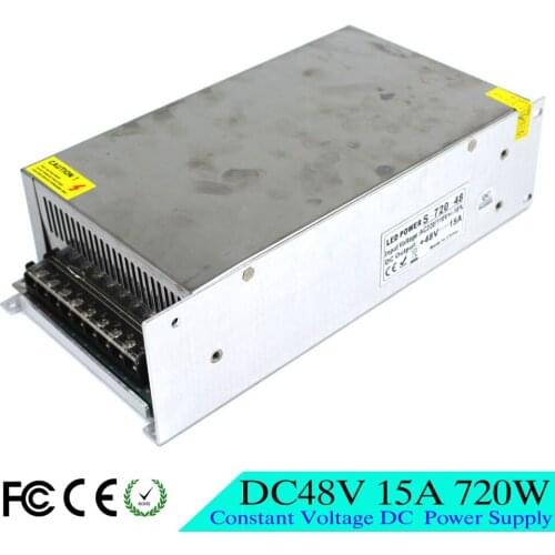Best quality 48V DC Power Supply Switching 15A 720W Driver Transformers 110V 220V AC TO DC48V SMPS for LED Light CNC Stepper