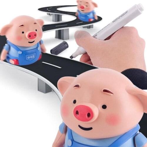 Draw Line Heel Pig Dinosaur Pen Inductive Toys Lightweight and Delicate Follow Robot Music Animals Education Kid Toys with Pen
