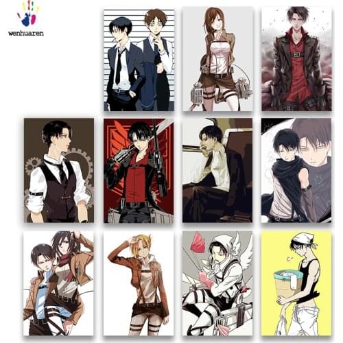 DIY colorings pictures by numbers with colors Attack on Titan Junior comics picture drawing painting by numbers framed Home