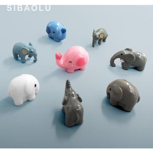Kawaii Elephant figurine wedding decoration Bonsai miniature fairy garden ornaments resin craft animals statue toys home decor