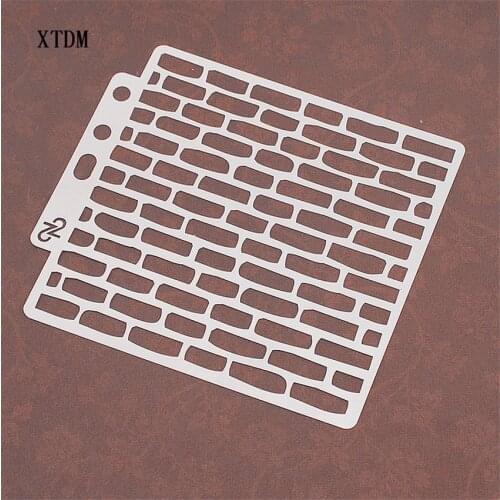 Brick plastic mold shield DIY cake scrapbook stencils hollow Embellishments printing lace ruler Valentines Day