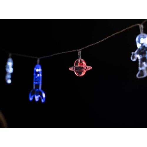 Space Astronauts Rocket Shape Lights for Boy Kid Gift Birthday Gift Bedroom Decoration Battery Fairy String Lights Night Lights
