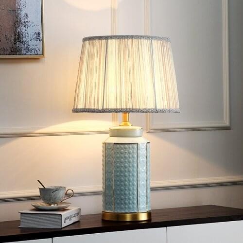 American Style Copper Table Lamp Luxury High-end Ceramic Table Lamps For Living Room Bedroom Bedside Lamp Decorated Led Lamps