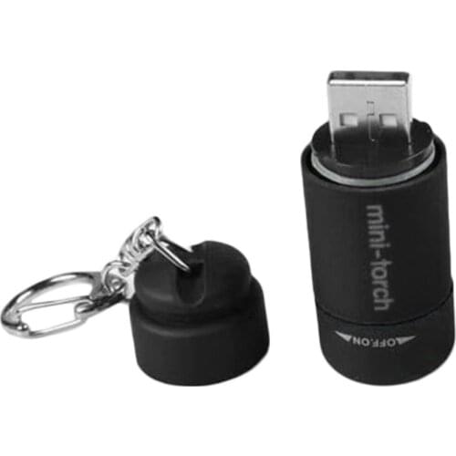 Mini LED Flashlight Keychain Torch USB Light Portable Mini Torch Flash Light USB Rechargeable Keychain Torch Lamp