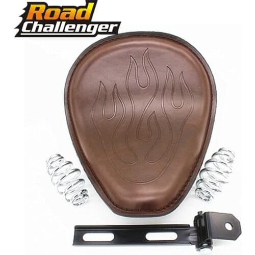 Motorcycle Leather 3" SOLO Spring Bracket Seat For Sportster Chopper Bobber Custom