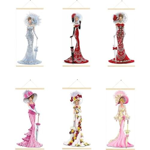5D DIY Special Shaped Diamond Painting Noblewoman with Umbrella Mosaic Kit Rhinestone Drawing Picture Set Home Decor Craft Gifts