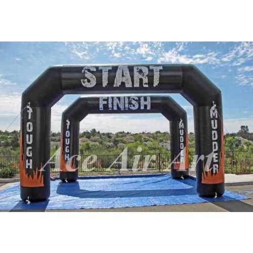 Custom angle tough mudder arch inflatable for start/finish line in sport event