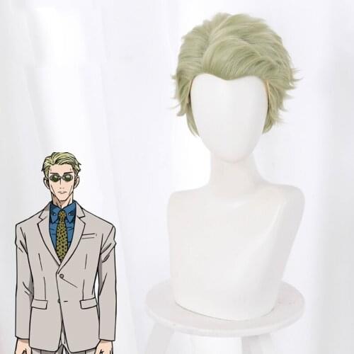 Jujutsu Kaisen Nanami Kento Cosplay Wig Men Short Green Synthetic Hair Wig Halloween Party Anime Props + Free Wig Cap