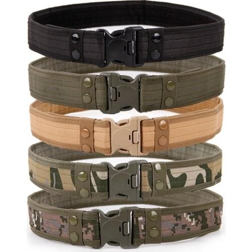 2020 Army Style Thicken Combat Belts Quick Release Tactical Belt Fashion Men Canvas Waistband Outdoor Hunting Accessories 130cm