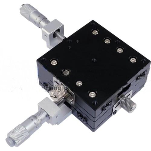 XY 70X70mm Centre Two axis Adjustable Precision Manual Linear Stage Cross-roller For Automation Printing Equipment