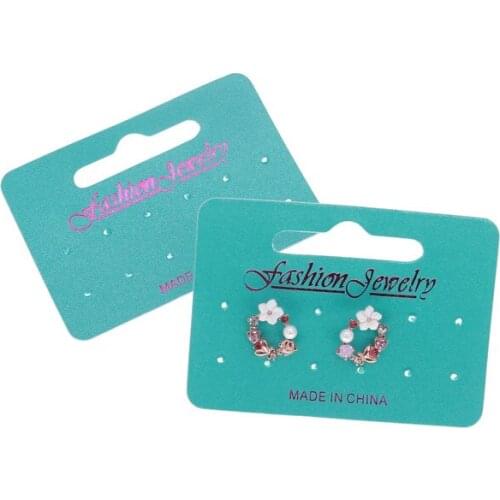 100pcs/lot Kraft Fashion Jewelry Earring Set Aqua Card Customize Logo Printing Vintage Classic Hang Tag Jewelry Displays