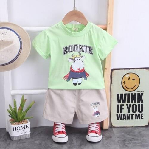 2021 Summer Toddler Baby Boys/Girls Clothing Sets Cute T-Shirt+shorts Cartoon Children Clothes Suit Kids Outfit Outfit Infant