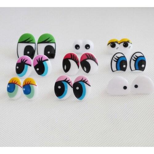 50pcs/lot new design cartoon plastic safety toy eyes & soft washer for diy plush doll findings--style option