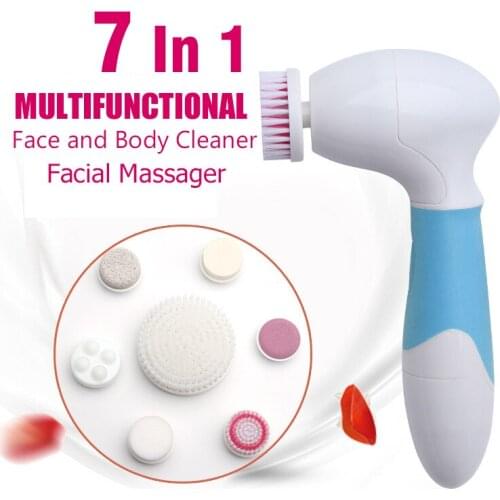 7 in 1 Facial Body Spa Cleansing massage Brush Silicone Cleanser Waterproof Rechargeable