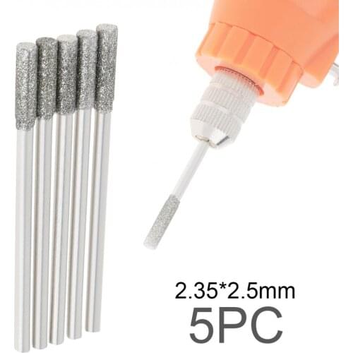 Grinding Bits 5pcs/set Diamond Cutting Grinding Head Mounted Points Bit Shank Jade Stone Carving Polishing for Rotary Tool