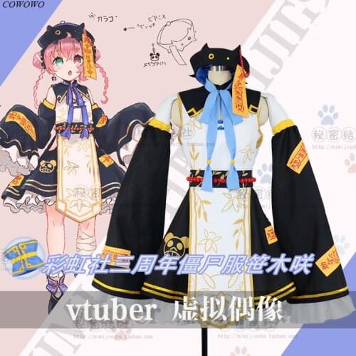 Anime! VTuber Sasaki Saku 3rd Anniversary Zombie Suit Lovely Uniform Cosplay Costume Halloween Carnival Party Outfit Women NEW
