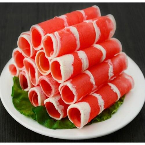 Decoration Crafts Figurines Miniatures Artificial Meat Simulation PVC Material Sliced Mutton Model 10 Pcs/lots