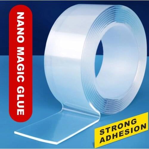 1/2/3 3cm Double Sided Tape Washable Fixed Carpet Socket Adhesive Transparent Tapes gekko tape Glue Gadget Acrylic Universal