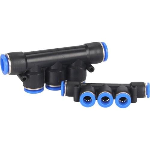 Blue Pneumatic Fittings PK PK4 PK6 PK8 Plastic Pneumatic Components Push-in Five-way Air Connector Hose Tube Pneumatic Parts