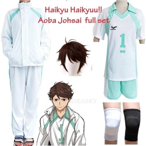Haikyu Haikyuu!! Aoba Johsai High School Volleyball Team Sprotswear Cosplay Costume Oikawa Tooru School Uniform Jacket Pants wig