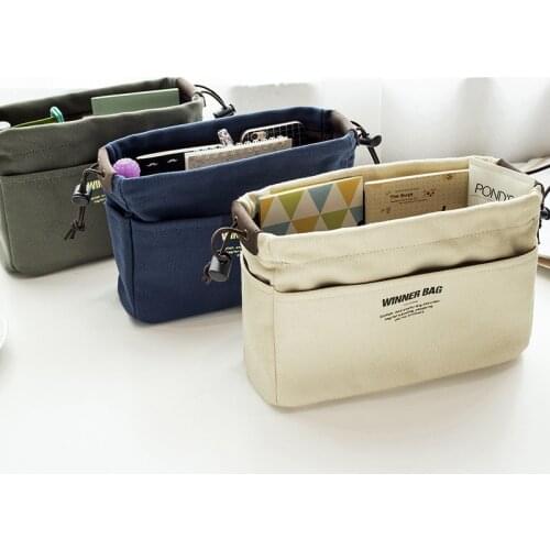 Canvas Purse Organizer Bag Organizer Insert with Compartments Makeup Organizers Handbag Organizador Trousse Maquillage Femme MJ