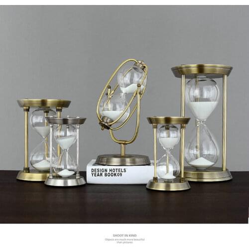 HQ Retro Modern Type Metal Swivel/Fixed Sand Glass Sand Timer Clock Hourglass Arts And Crafts Study Bedroom Office Desk Decor