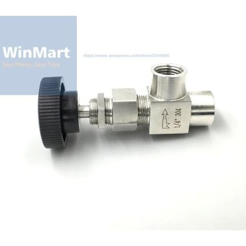 304 Stainless Steel 1/2" Female Elbow Needle Valve Water Gas Oil Flow Control