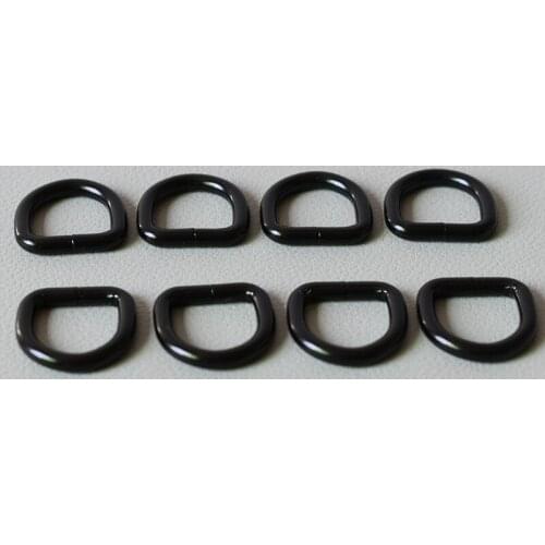 100 Pcs/Lot Black Dee Rings 5/8Inch(15mm) for Leather Bags Metal Crafts Pet Collars Diy Dog Collar Accessories Durable Buckle
