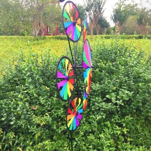 Colorful Windmill Wind Spinner Pinwheel Home Garden Yard Decoration Children Kids Toy Gift