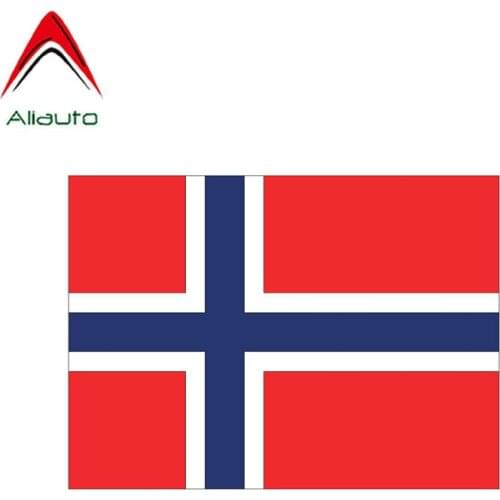 Aliauto Creative Car Sticker Norway Flag Accessories PVC Decal Cover Scratches for Peugeot Skoda Volvo Honda Mazda,14cm*10cm