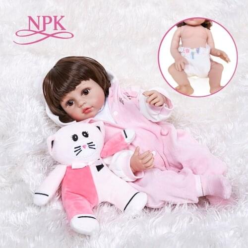 55CM real baby size very soft flexible full body silicone bebe doll reborn baby toddler girl curly hair bath toy waterproof