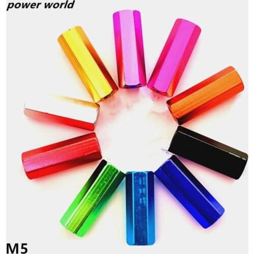 M5 Ultralight Hexagon Colourful Aluminum Alloy decoration Standoff Spacer Column Post Hand Screws