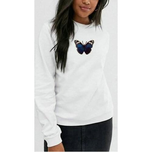 Momoluna, Autumn Sweatshirt for Women, Butterfly Print, White, Black, Gray, Red, Long Sleeve Pullovers,Women Casual Tops,Hoodie