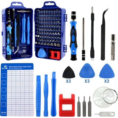 Multi-Function Hand Tools Set 122 in 1 Universal Magnetic Screwdriver Bits Accessories Phone PC Laptop Repair Torx Hex
