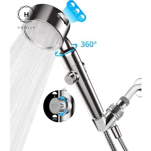 Homlly Filtered Shower Head with Handheld Hose (3 Spray Settings)