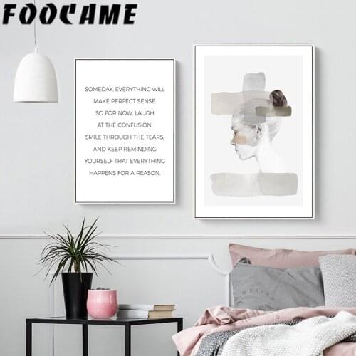 Girl Motivational Poster Wall Art Black And White Abstract Painting Nordic Canvas Print Living Room Home Decoration Pictures