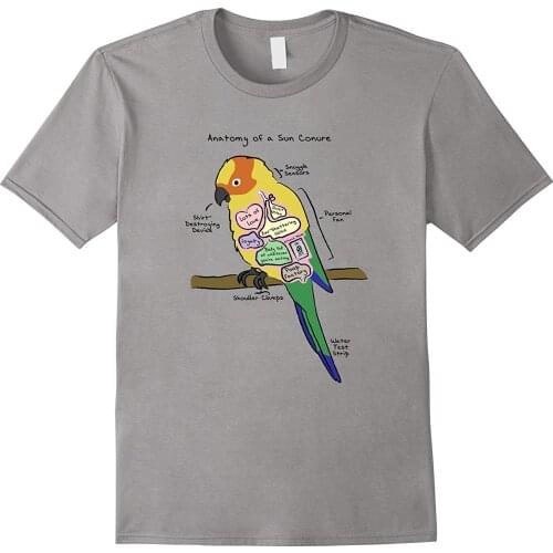 2019 New Short Sleeve Casual Sun Conure Funny Parrot T-Shirt - Anatomy of A Sun Conure Summer Casual Man T Shirt Good Quality