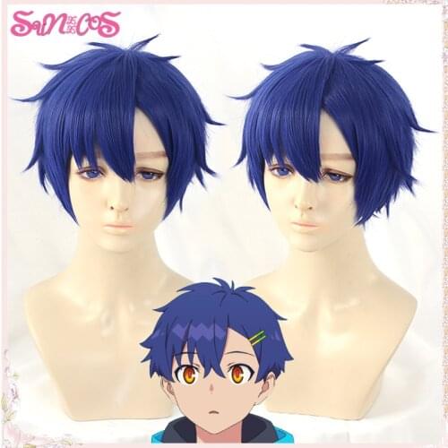 SSSS.DYNAZENON Asanaka Yomogi Cosplay Wigs Synthetic Hair Wigs Anime Hair Heat Resistant Synthetic Wigs Halloween Free Wig Cap