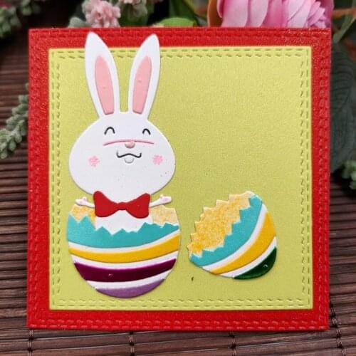 Easter Bunny Eggshell Metal Cutting Dies Stencil Scrapbooking DIY Album Stamp H58C