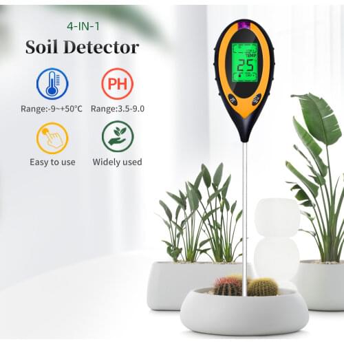 3/4/5 in 1 Soil Ph Meter Soil Tester PH Moisture Meter Temperature Sunlight Intensity Measurement Analysis Acidity Alkali 40%off